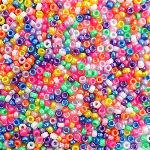 Cuentas De Plástico Multicolor Brillante Perla Pequeñ...