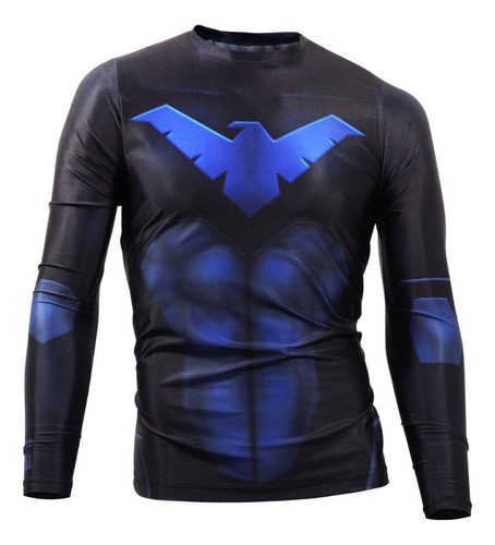 Playeras Licra Deportiva Nightwing Superman Marvel Fitness
