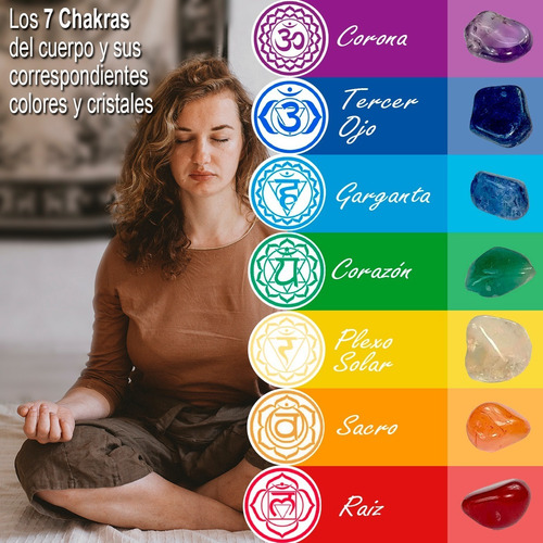 Imagen 3 de 7 de Set Piedras 7 Chakras + Cristales + Pendulo, 3 Productos Más