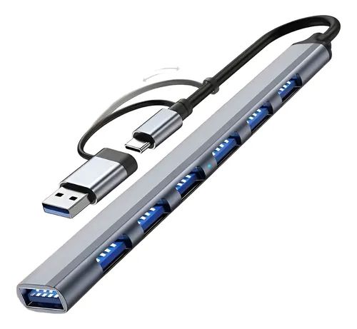 Hub Multipuertos 7 Puertos Usb 3.0 Salida Usb-c/usb Aluminio