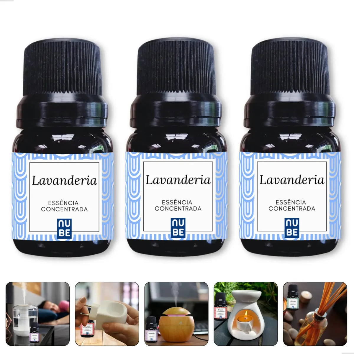 Essência Aromatizador Difusor Umidificador Ar Ambiente Kit 3 Lavanderia Na