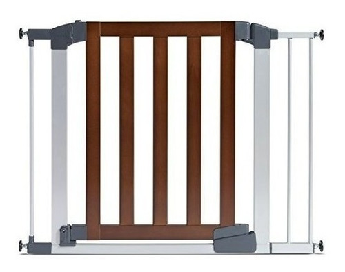 Munchkin Auto Cerrar Modern Baby Gate Dark Woodsilver Metal