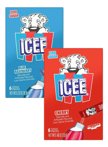 2 Pack Icee Drink Mix En Polvo Zero Sugar Con 6 Sticks Usa