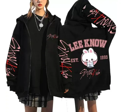 Moletom Zipper Pattern Idol Stray Kids Anime Lee Know Cutes