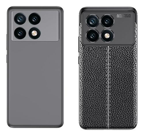 Funda Para Poco X6 Pro (pro) Leather Case Antideslizante Negro Liso