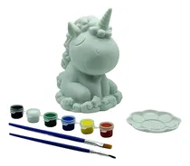 Comprar Alcancía Unicornio Infantil Para Pintar Pinturas Y Pincel