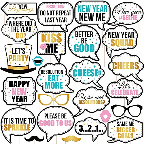 New Years Photo Booth Props 2023 Pack Of 25, New Years ...