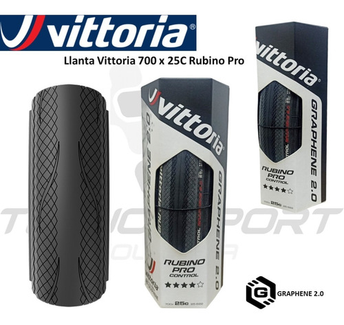 Imagen 1 de 9 de Llanta Bicicleta Ruta 700 X 25 Vittoria Rubino Pro Control  