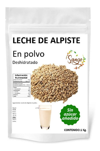 Imagen 1 de 1 de 1 Kg De Leche De Alpiste En Polvo, Vegana Y Sin Azucar