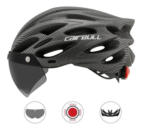 Cairbull - Casco De Bicicleta De Montaña Con Lente Grano De