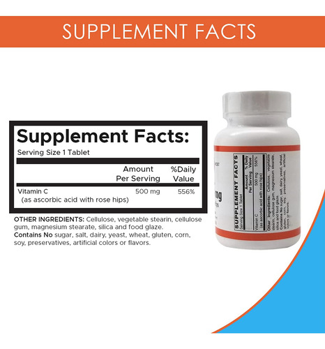 Holistic Health Vitamina C 500mg Con Escaramujo 100 Tabletas