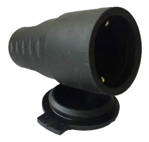 Imagen 2 de 2 de Ficha Hembra Schuko De Goma Con Tapa Ip44