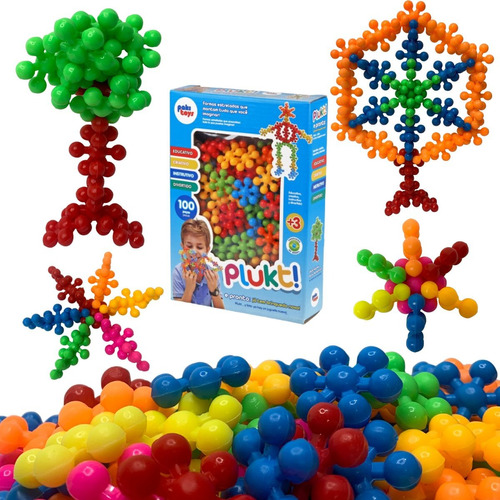 Brinquedo Montar Estrela Plukt Criativo Educativo 100 Peças