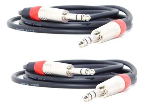 Cable Balanceado Trs Trs  Para Monitores De Estudio 3mts Neg