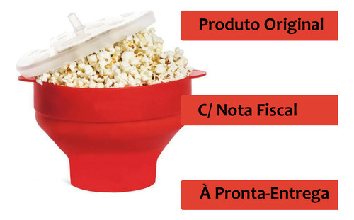 Pipoqueira Silicone Para Microondas Balde De Pipoca - Mori