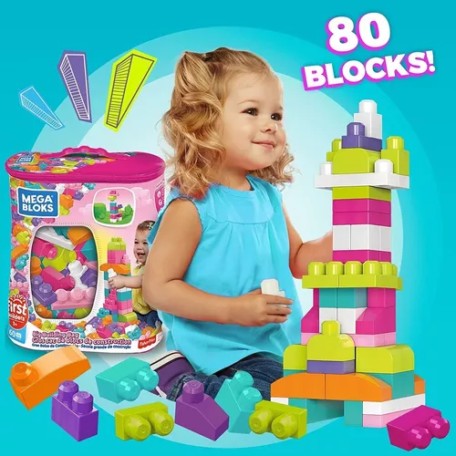 Blocos de Montar - Mega Bloks - Sacola com 80 Peças - Azul - Fisher-Price