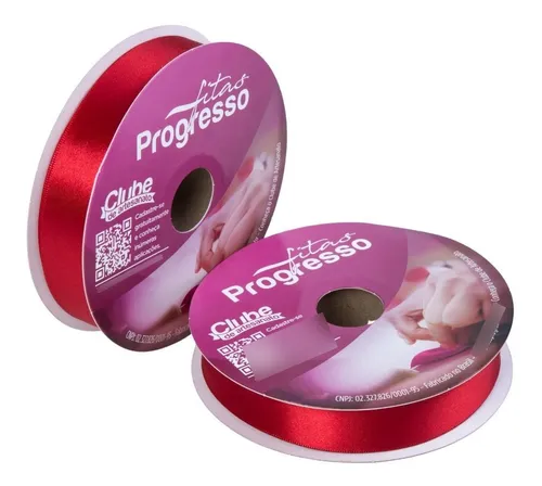 Fita De Cetim Progresso 22mm Rolo 50 Metros Várias Cores