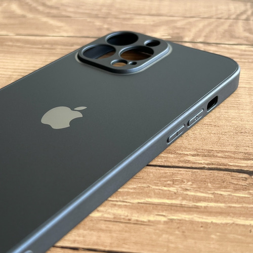 Capa Resistente De Vidro Fosca Para iPhone Borda De Silicone