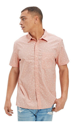 Camisa American Eagle Estilo Resort Lunares  Hombre