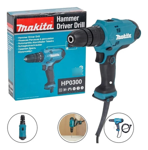 Furadeira Parafusadeira De Impacto 3/8pol 320w Hp0300 Makita 220V