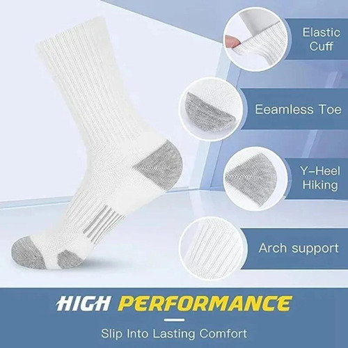 6 Pares De Calcetines Deportivos De Longitud Media Para Homb