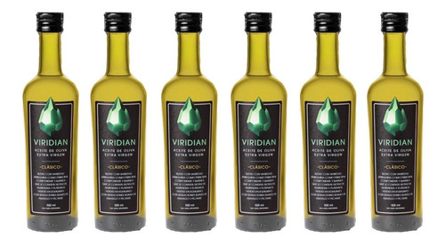 Aceite De Oliva Extra Virgen Viridian Clásico 500 Ml X 6 Un.