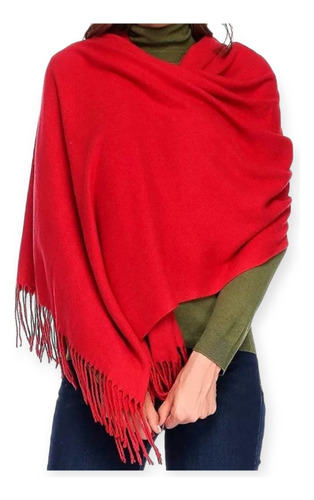 Ruana Pashmina O Pañuelo Grande 190x65 Con Flecos