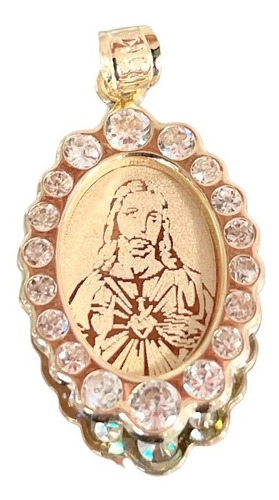Medalla Ovalada Sagrado Corazón Laser 1.9 X1.2cm 2zc Oro 10k