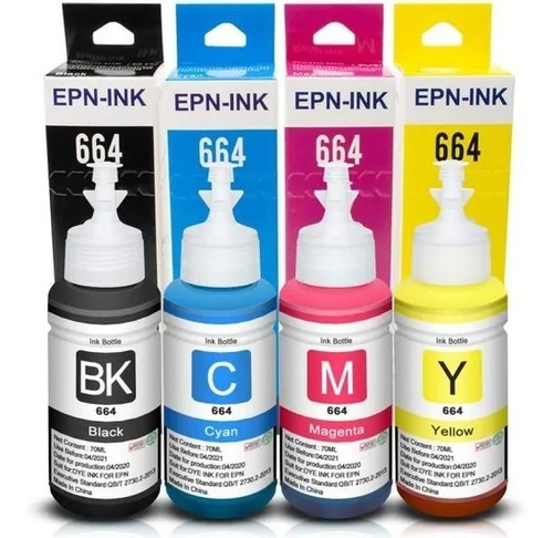 Tintas Refill T664 Para Epson Genéricas (kit X 4)