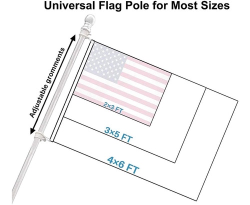 Glorya 6 Pies De Mástil De Bandera Con Soporte - 1 American