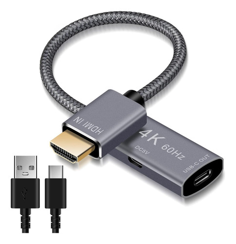 Adaptador De Cable Hdmi Macho A Usb-c Hembra De Elebase Con