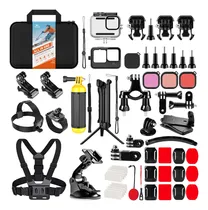 Comprar Hongdak Kit De Accesorios Para Cámara De Acción Para Gopro Hero 11 10 9, Color Negro, Carcasa Impermeable, Funda De Silicona, Brazo Ajustable De 3 Vías, Correa De Muñeca Para El Pecho, Soporte Para