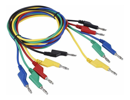 Banana Plug Cable 5pcs P1036 Alto Voltaje Doble Cabeza