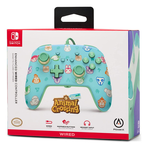 Control Nintendo Switch Animal Crossing Alambrico Original