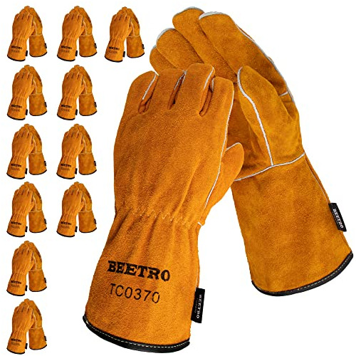 Guantes De Soldadura De De Vaca, 12 Pares, Resistente A...