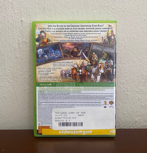 Xbox 360, Lego Lord Of The Rings Videogame, Seminuevo (Usado)