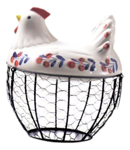 Cesta De Huevos De Alambre De Metal Negro, Soporte Para