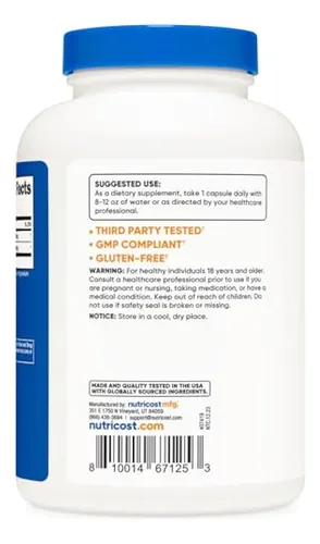 Complejo De L-arginina L-citrulina Nutricost 750 Mg,