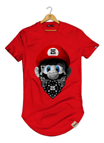 Camiseta Longline Super Mario Bros Camisa Blusas Manga Curt