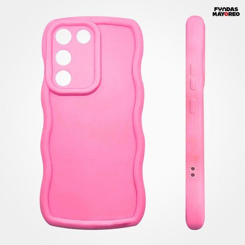 Funda Wave Vivo V30 Lite 4g Case Silicon Antishock Con Mica Fucsia