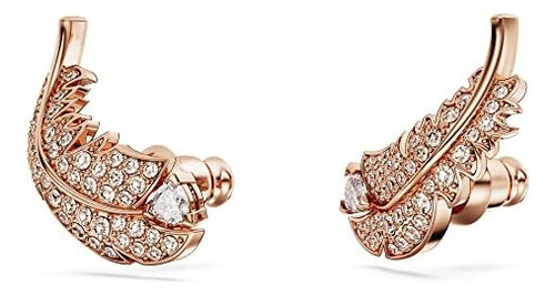 Swaro Pendientes Aretes Nice, Motivo De Plumas Con Acabado