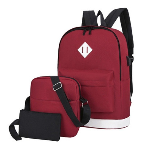 Kit Mochila Para Hombre Con Bandolera Y Cartuchera