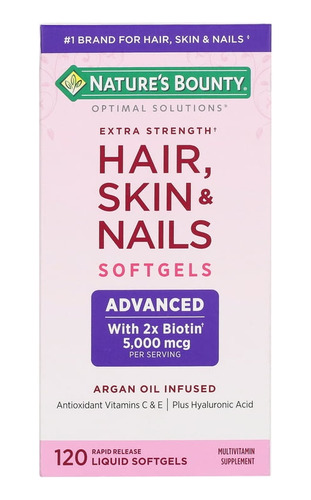 Natures Bounty Hair, Skin & Nails Advanced 120 Cápsulas 