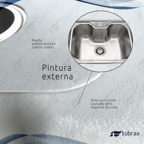 Imagem 7 de 8 de Cuba Pia Cozinha Gourmet Aço Inox Tubrax 50x40 C/ Acessórios