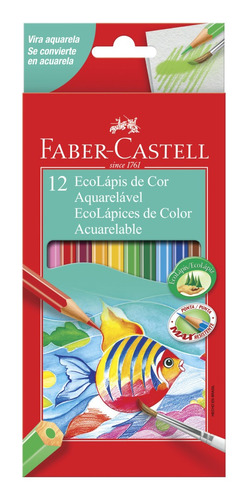 Ecolápis De Cor Aquarelável 12 Cores - Faber-castell