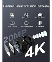 Comprar Cámara De Acción 4k Cámara Deportiva 20mp 40m 170 ° Gran Ang