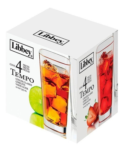 Juego De 4 Vasos De Vidrio 355 Ml Tempo Libbey