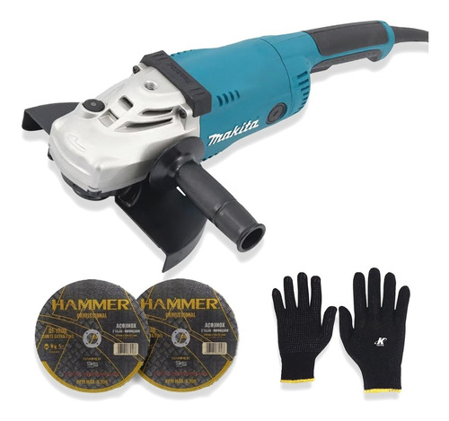 Esmerilhadeira Lixadeira 9  Ga 9020 Makita Prof + Kit Discos