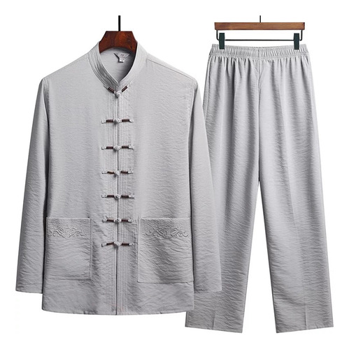 Conjunto De Camisa Y Pantalones De Taichí Para Hombre, Camis