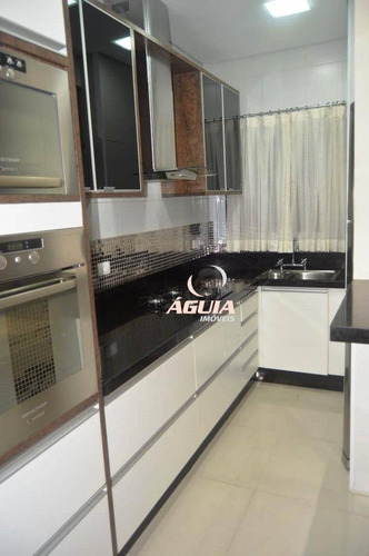 Cobertura Totalmente Mobiliada Com 2 Dormitórios À Venda, 70m² + 70m² Por R$ 563.900 - Vila Pires - Santo André/sp - Co0968